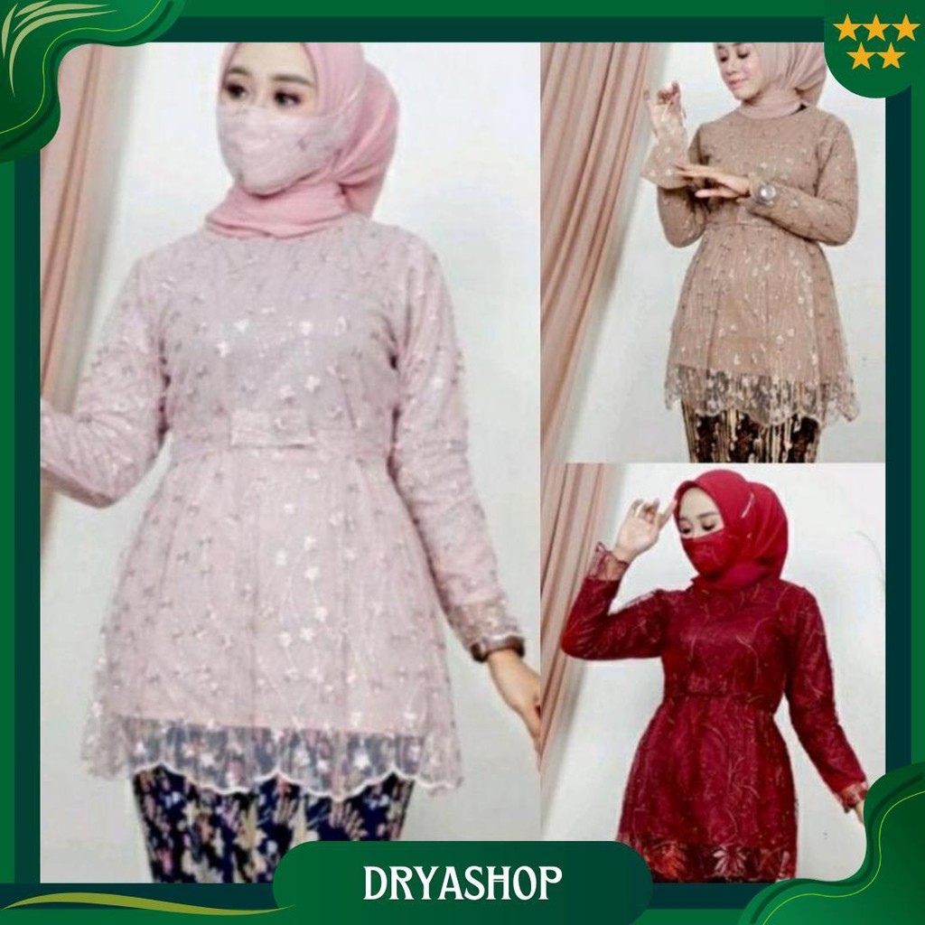 (12 Warna) Atasan Kebaya Cantika / Kebaya Mezaluna Marsya / Kebaya Wisuda Modern / Atasan Kebaya Bru
