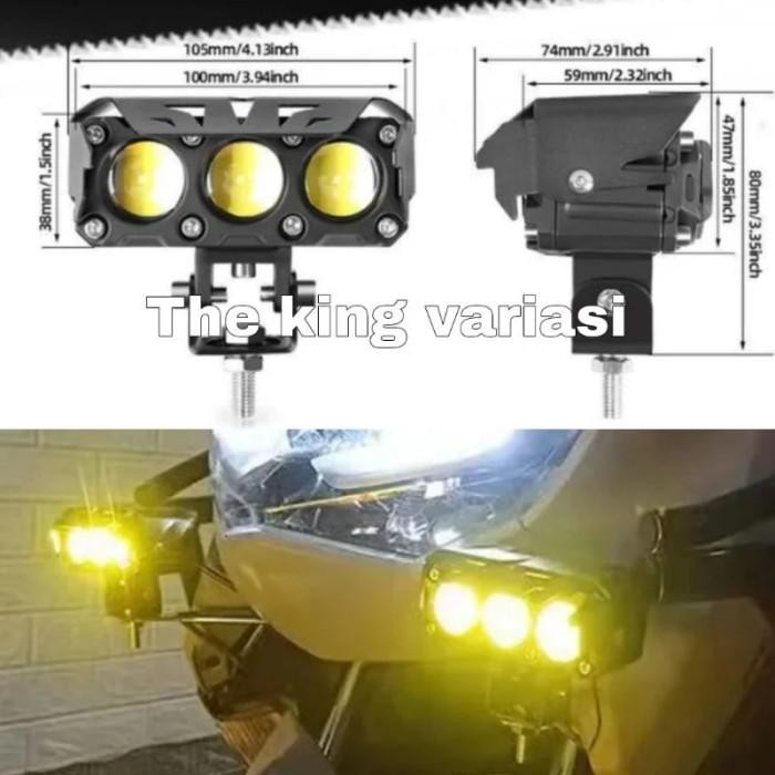 0Lampu Sql 3 Mata Kipas / Lampu Sorot Sql 3 Mata Kipas Led Premium Kuning Putih / Lampu Tembak Led S
