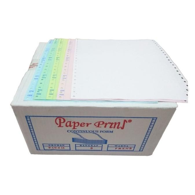 

NEW kertas komputer continuous form 5ply full atau bagi 2 paper prins