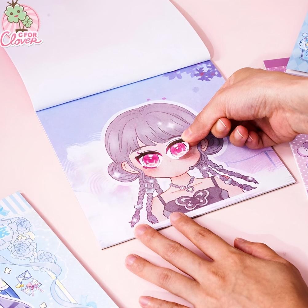 Bisa COD DIY GIRL DECORATING STICKER BOOK quiet book bongkar pasang bp buku buat sendiri busy doll h