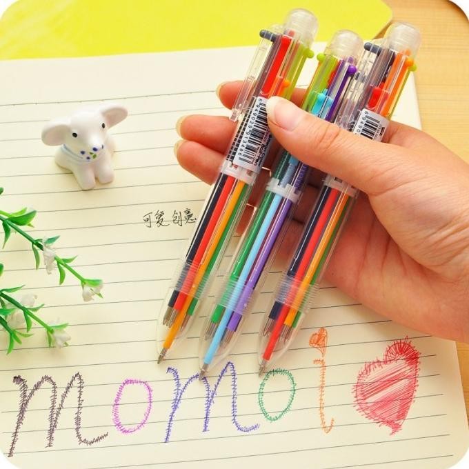 

NLD-1419 BALLPOINT MULTI COLUR 6 IN 1 pena pen warna warni Murah