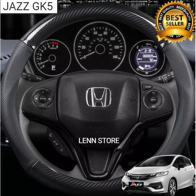 Cover Sarung Stir Carbon Mobil Honda JAZZ GK5 2017 2018 2019 2020 2021 2022 murah