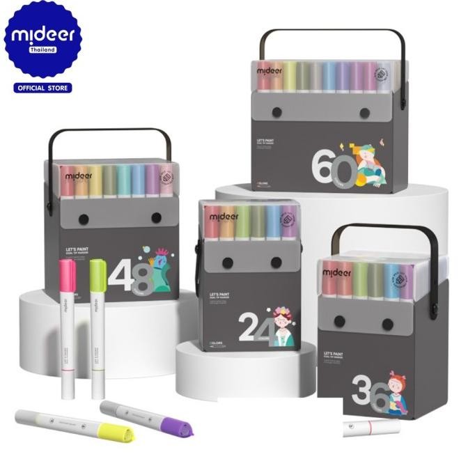 

MIDEER TRANSLUCENT DUAL TIP MARKERS SPIDOL MEWARNAI MARKER 2 SISI BOLA