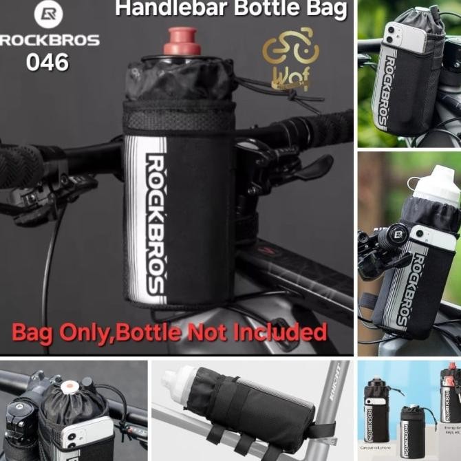 ROCKBROS 046 Tas Pegangan Botol Air HP Stang Rangka Depan Sepeda Motor Lightweight Portable Bicycle 