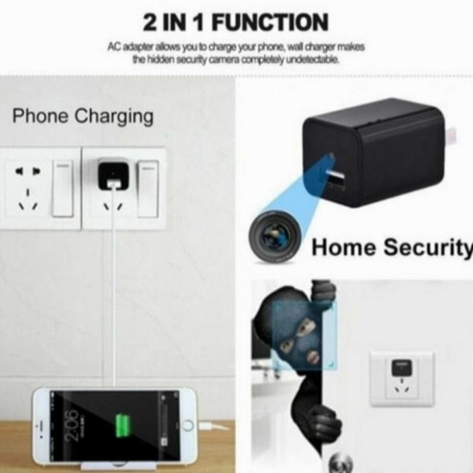 IP Cam Spy Kamera Adaptor USB Camera Pengintai Mini Bentuk Charger ENC