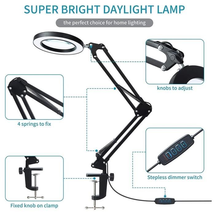 

Kaca Pembesar Meja Jepit Led 10X 160Mm Ag34 / Usb Lampu Desktop Klip Original Dan Terpercaya