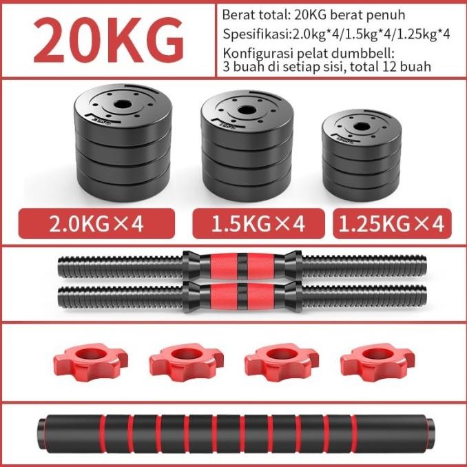Dumbel Set 20 Kg Pvc / Barbel Set 20Kg Pvc Co