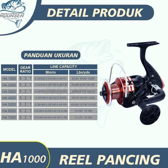 Murah Aquasea - Reel Pancing Spool Metal Aluminium Ha1000-7000 Alat Ikan Joran Umpan Umpan