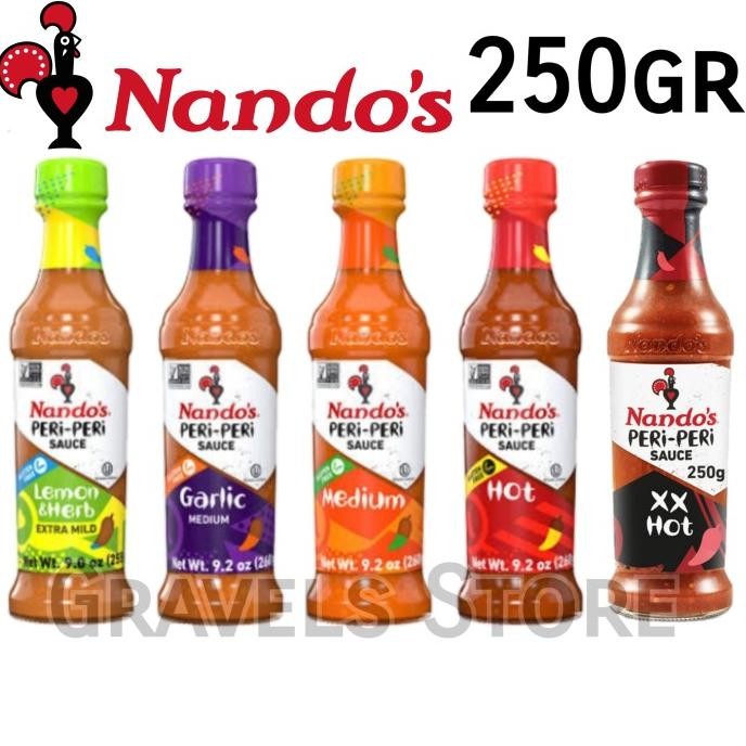 

[250gr] Nandos Peri Peri Sauce HOT / MEDIUM / GARLIC / LEMON HERB / XX HOT - Nando's Bumbu Pedas Marinasi murah