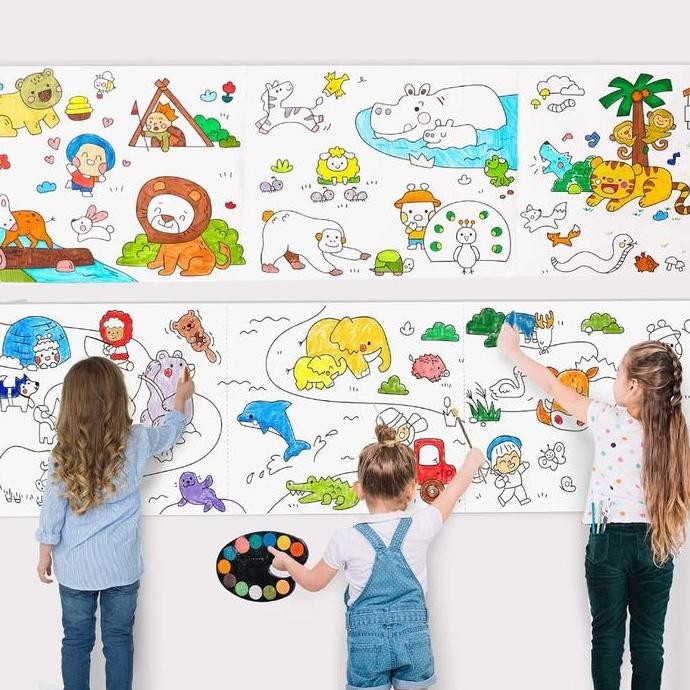 

3 METER Graffiti Scroll Kertas Mewarnai Jumbo Anak murah