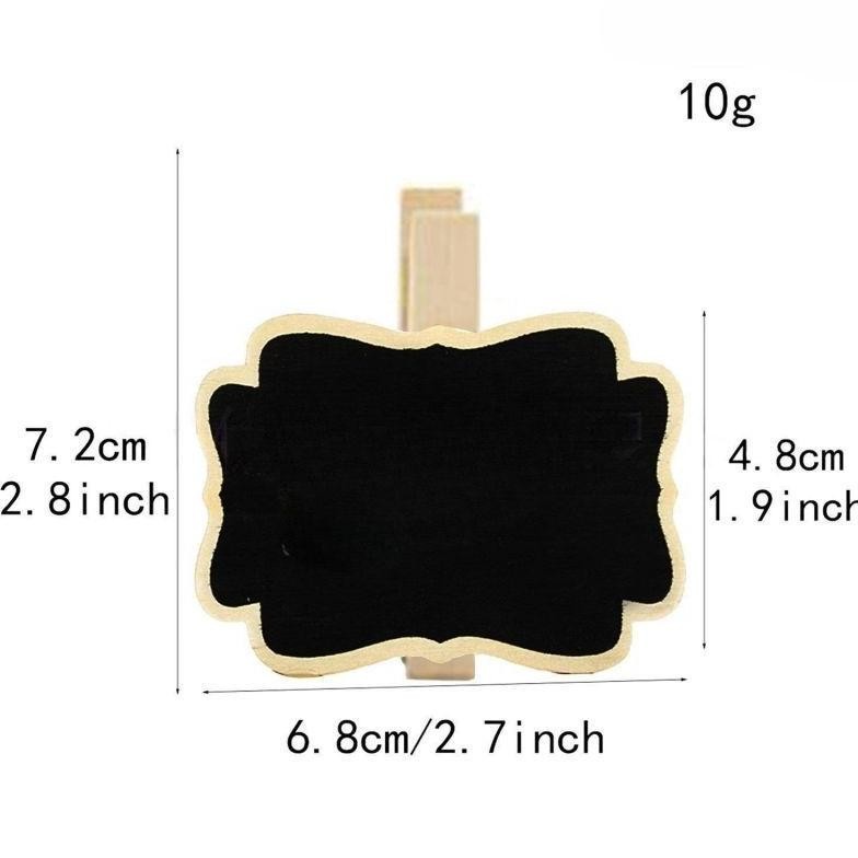 

t-56 10pcs Papan Tulis Kapur Mini Blackboard Clip Bahan Kayu Papan Tulis Blackboard Kapur Mini Black Board Hemat