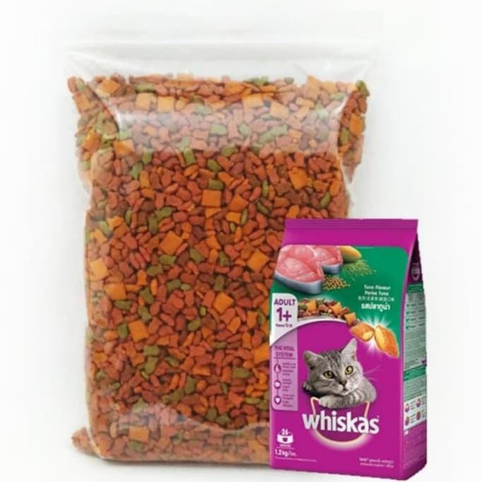 Whiskas 1Kg Repack Tuna & Ocean fish - Maknaan Kucing Wiskas Cat Food murah