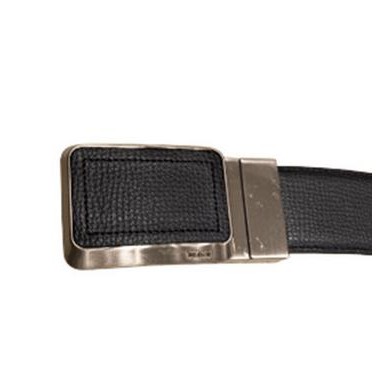 TUMI Belt Split Embossed Initial Leather Belt - Ikat Pinggang - Black KS