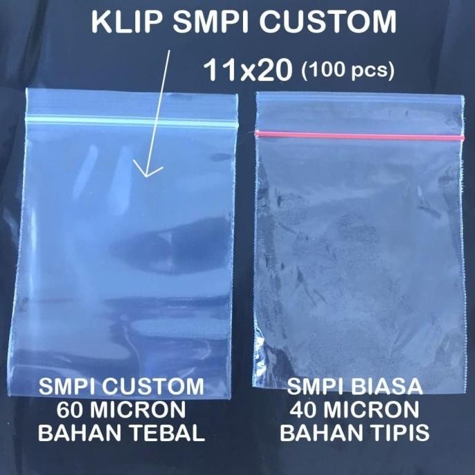 (Good) KLIP PP SMPI CUSTOM 11x20 60 MICRON TEBAL PLASTIK ZIPPER