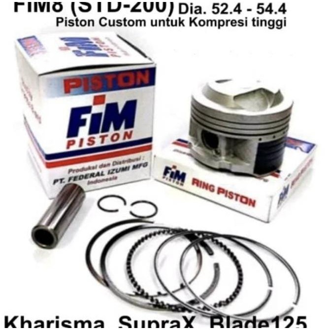 Piston FIM Dome Custom Supra X 125 Karisma 125 Blade 125 Pin13 Fim8