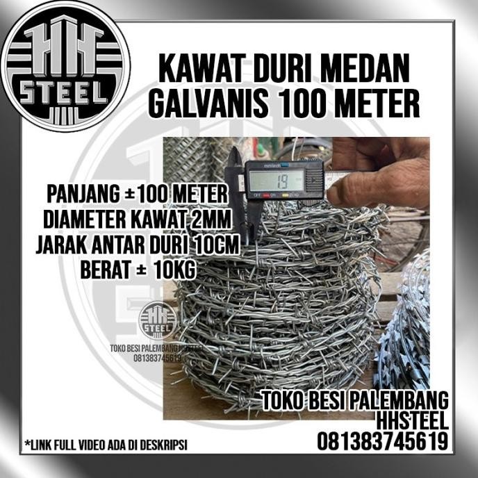 *:*:*:*:*] Kawat duri medan 100 meter /Kawat duri galvanis medan /HH STEEL