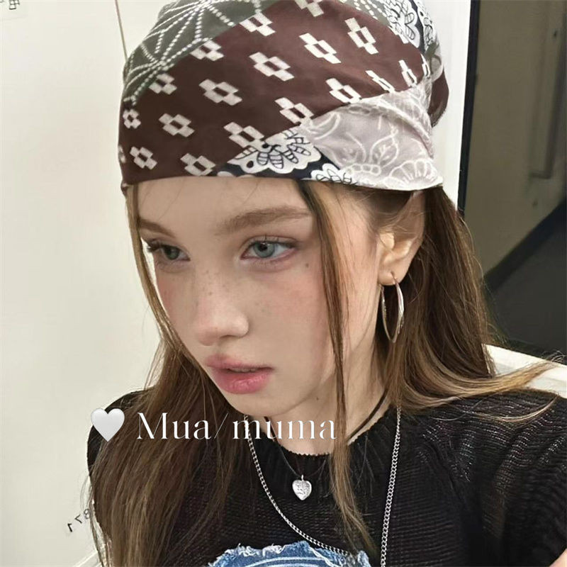 

Headscarf Silk Scarf for Women Niche Fashionable Post-Apocalyptic Style Hot Girl Hair Tie Ribbon Square Scarf