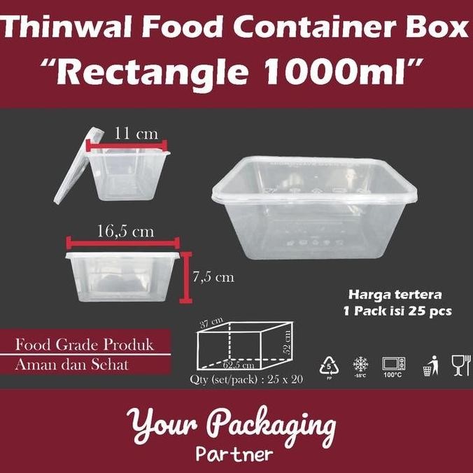 (Good) Kotak makan anti pecah thinwall klir tepak plastik tahan safe microwave thinwall lunch box 10