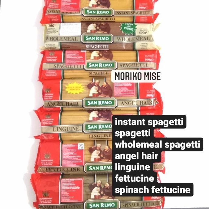 

(Good) san remo spagetti angel hair / fettucine spinach / instant spagetti