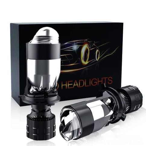 TERBARU - 2PCS Lampu LED Headlamp Projie H4 Mini Projector Lens 100 Watt  Lampu Super Terang Lensa M