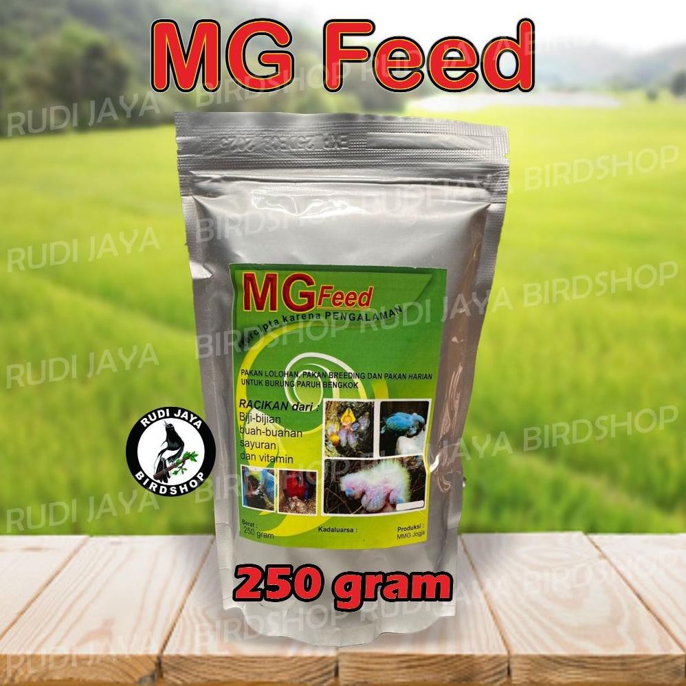 DWL-49 MGFEED Mg Feed 250 Gram Bubur Pakan Makanan Lolohan Anak Piyik Burung Paruh Bengkok Nuri Kaka
