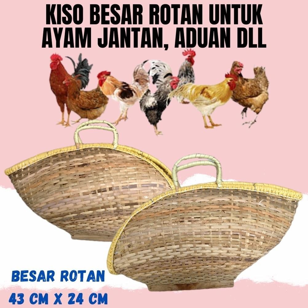fgh-56 TAS KISA AYAM TAS KISO AYAM ROTAN MURAH UKURAN BESAR JUMBO BAHAN ROTAN UNTUK MEMBAWA AYAM JAG