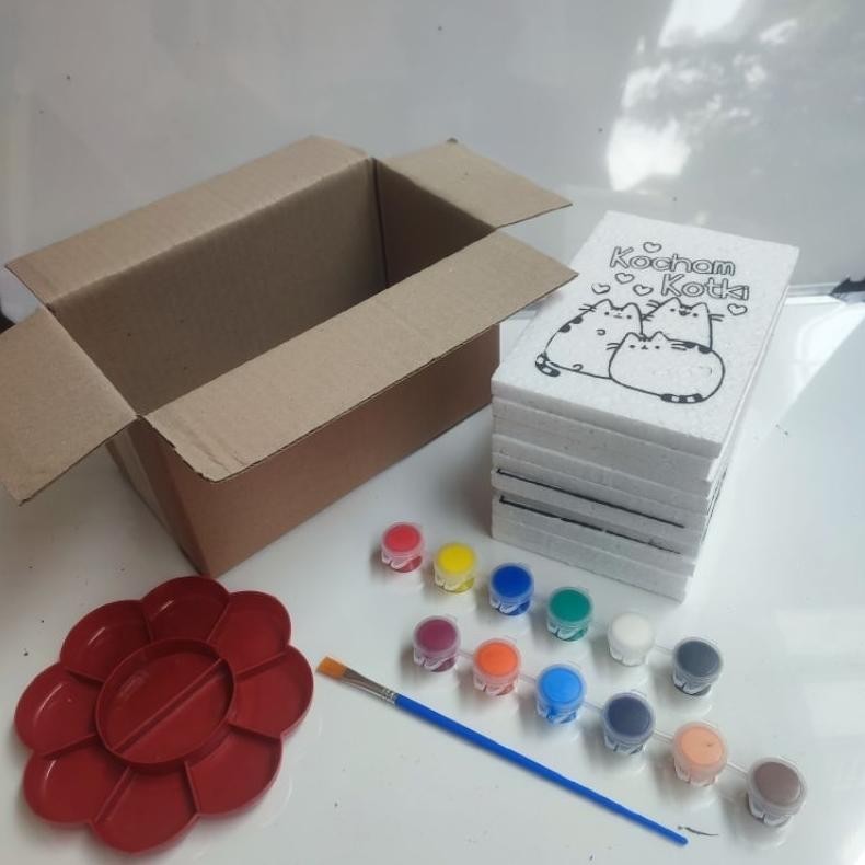 

Painting Kit Paket Hemat Lengkap Mewarnai Styrofoam Mini 10 X 15 Cm + Box 1 Set Dengan Cat Kuas Dan Palet Mainan Edukasi Anak Melukis Gambar Karakter Di Media Sterofoam Styrofom Seterofom Gabus Kado Ulang Tahun Hampers Murah Ekonomis - Armina Art Terlaris