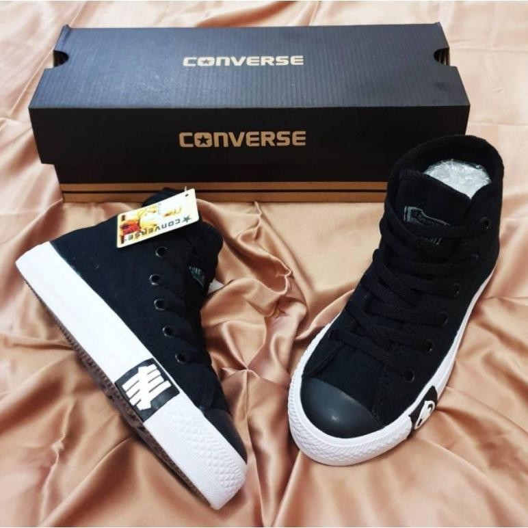 Sepatu Sekolah Anak Petir Tinggi Hitam All Star Laki Laki Perempuan