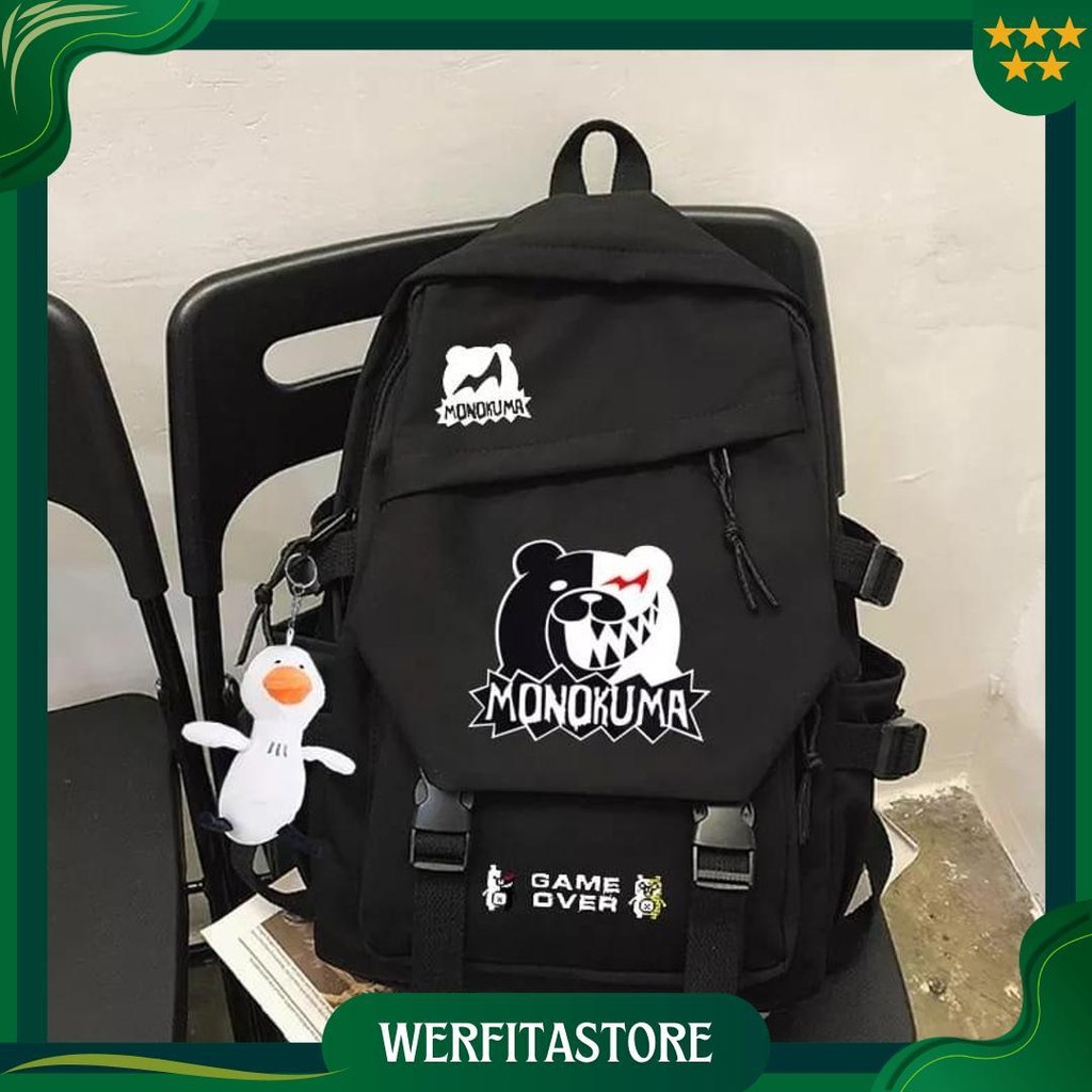 Ransel Anime Danganronpa Monokuma Ransel Kasual Pria Wanita Ransel Remaja Perempuan Laki-Laki Promo