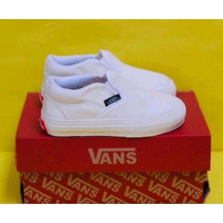 Sepatu Anak Laki Perempuan Vans Slip On Umur 1 2 3 4 5 6 7 8 9 10 Tahun Model Catur Hitam Putih
