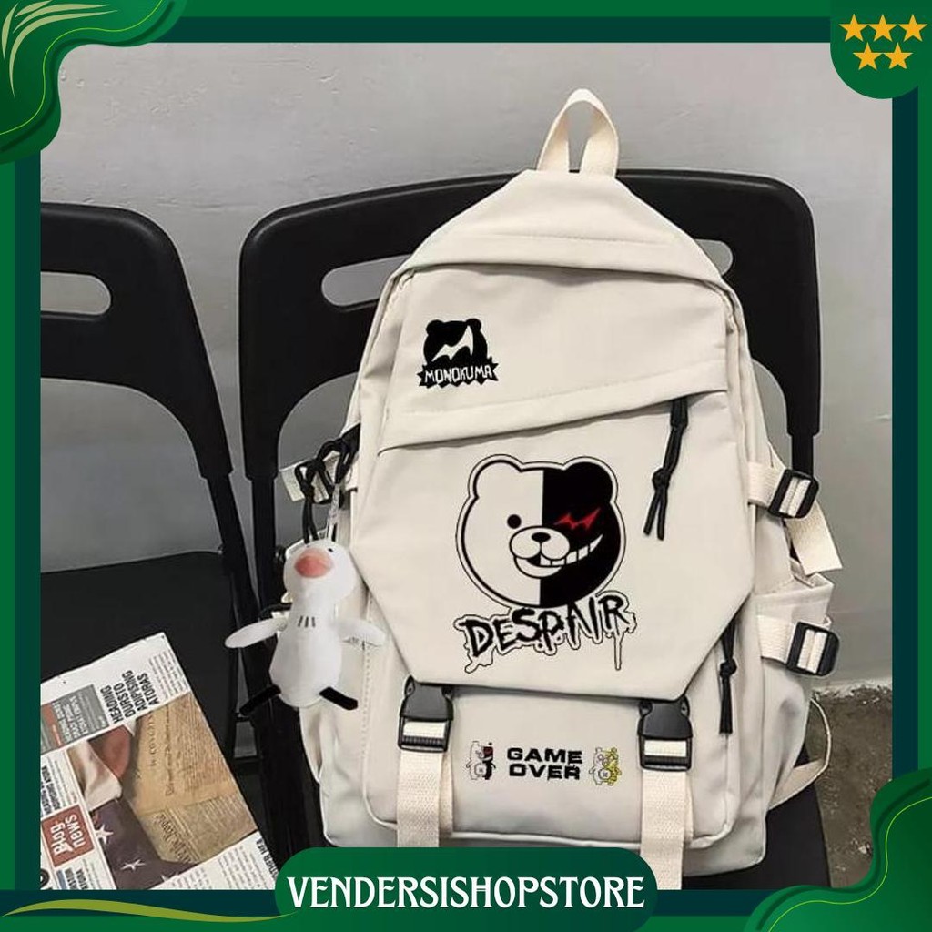 Ransel Anime Danganronpa Monokuma Ransel Kasual Pria Wanita Ransel Remaja Perempuan Laki-Laki Gratis