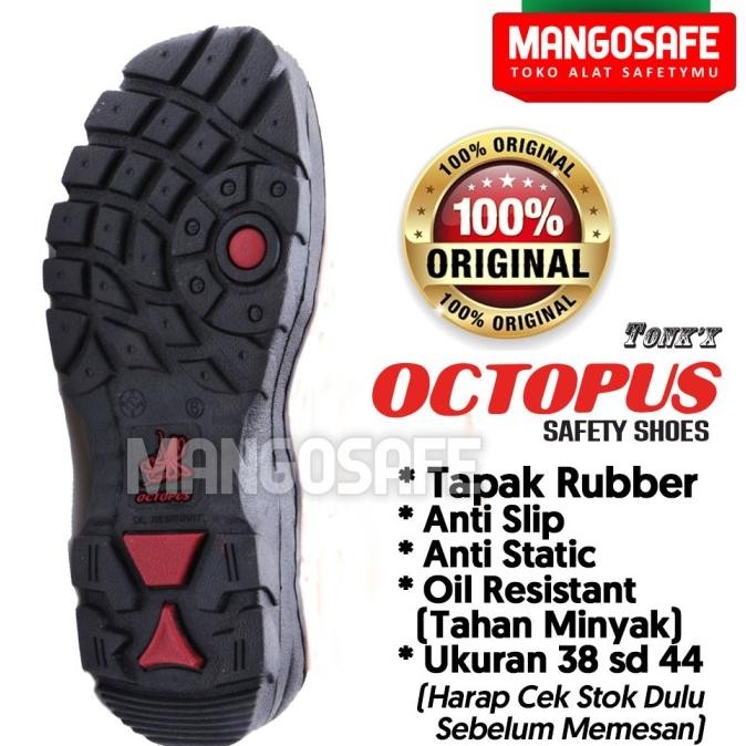 Octopus Ox 303 Ox303 Sepatu Safety Pendek Pansus Low Cut Slip On Karet New Stok