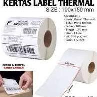 

df-7 KERTAS RESI LABEL STIKER BARCODE PRINTER THERMAL TERMAL UKURAN A6 100X150 MM ISI 300 500 LEMBAR Terlaris