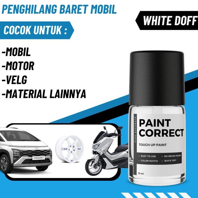 CAT OLES PENGHILANG BARET MOBIL MOTOR WHITE MATTE DOFF PUTIH PREMIUM