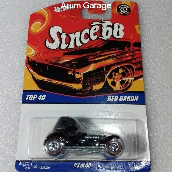 Hot Wheels Red Baron. Card Since 68 Top 40 Series. Warna Hitam. Full Besi Body dan Chassis.