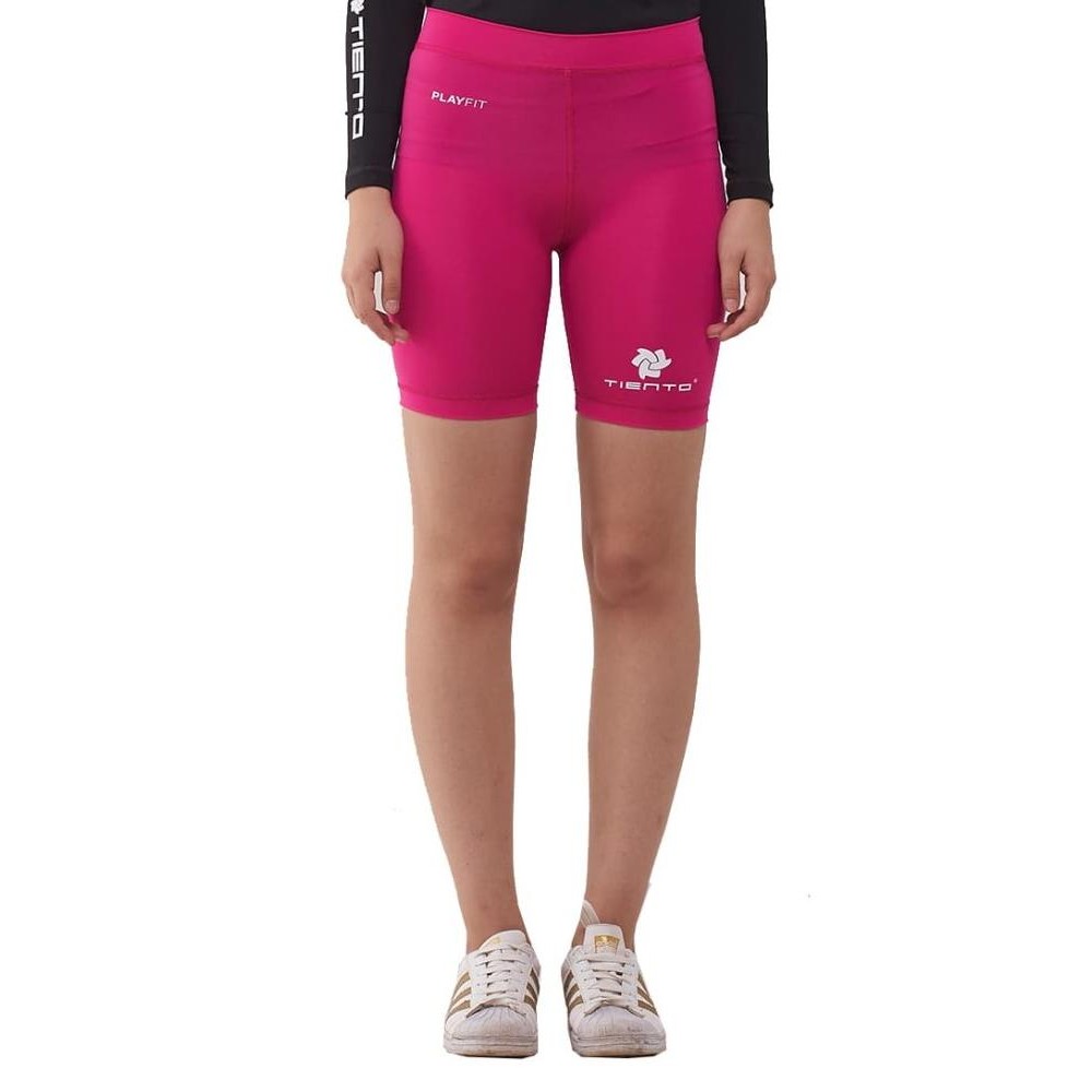 Tiento Baselayer Celana Legging Leging Pendek Short Pants Pink Fanta