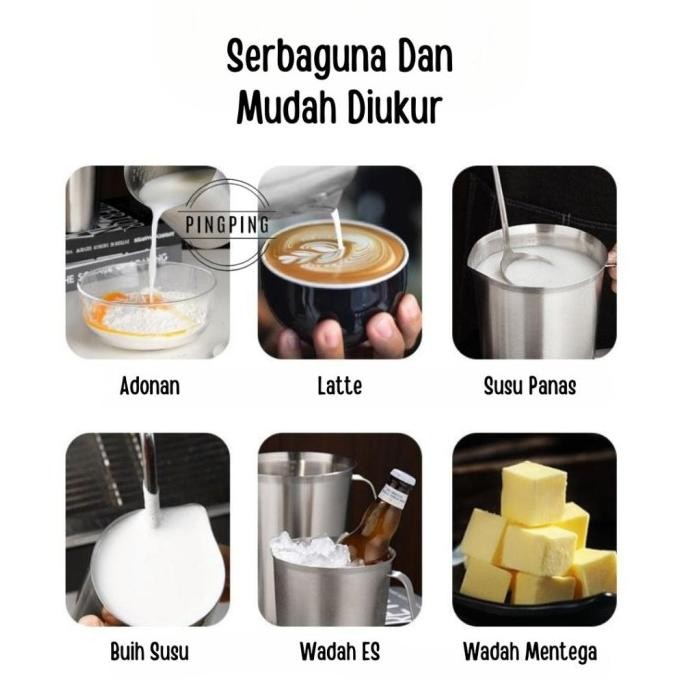 Gelas Ukur Takar 1000Ml/2000 Ml Stainless Steel/Gelas Ukur Takar L83S