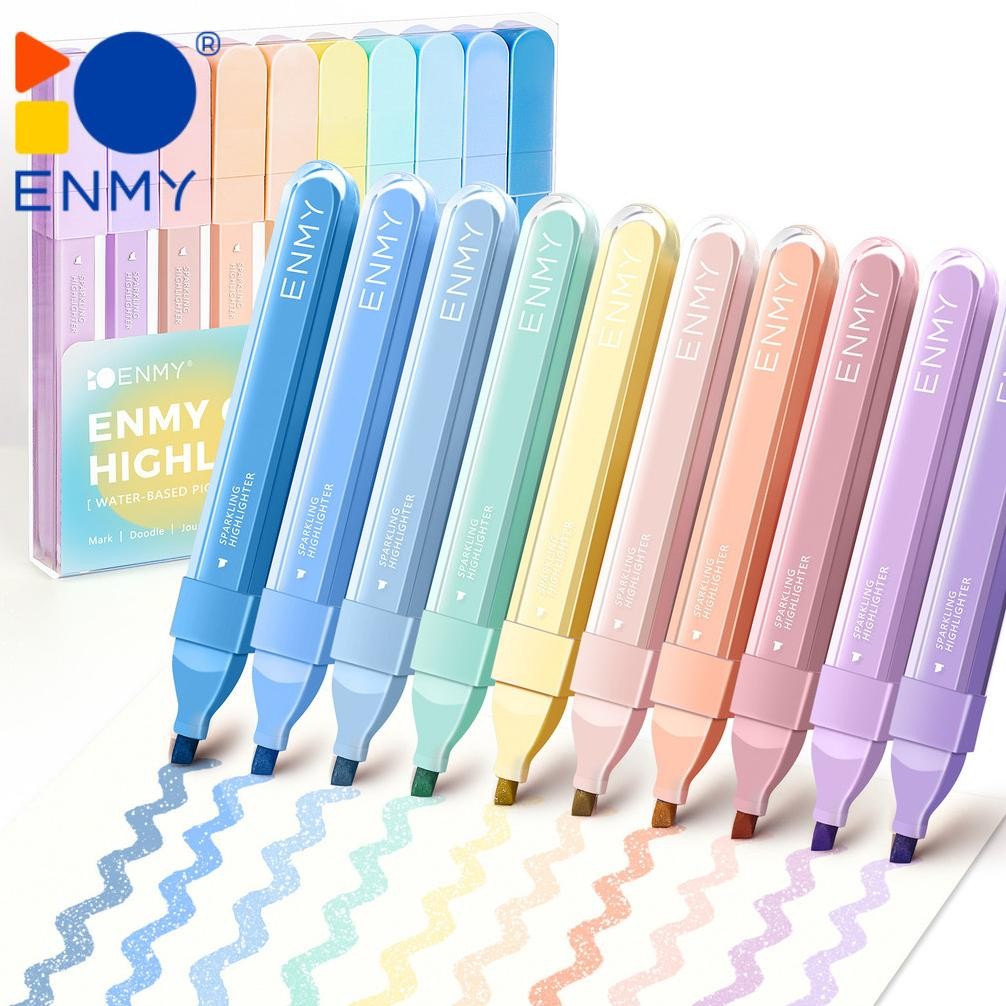 

ENMY Hhlhter Pen Set Lucu Journal Marker Pen Alat Tulis 10pcsset