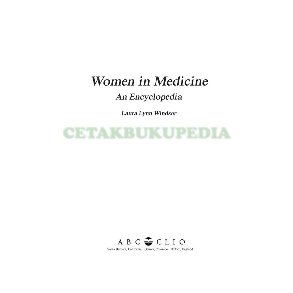 Book Encyclopedia Of Women In Medicine Softcover