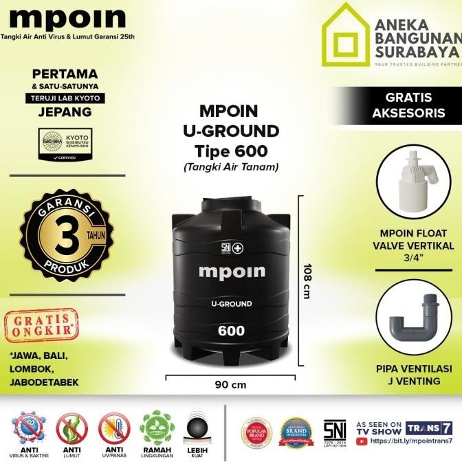 Miliki Tandon Tanam Mpoin 600 Ug Toren Tangki Air Underground