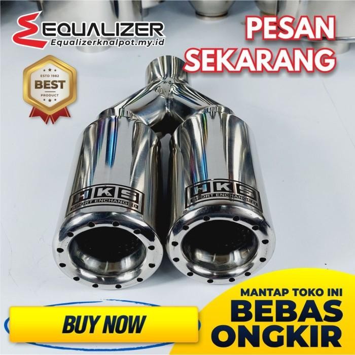 Knalpot Mobil Racing Mobil Hks Gronel Dua Lubang Dua Cabang 2 Corong Original Dan Terpercaya