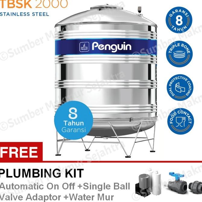 Spesial Tangki Air / Tandon / Toren Stainless Penguin 2000 Liter - Tbsk 2000