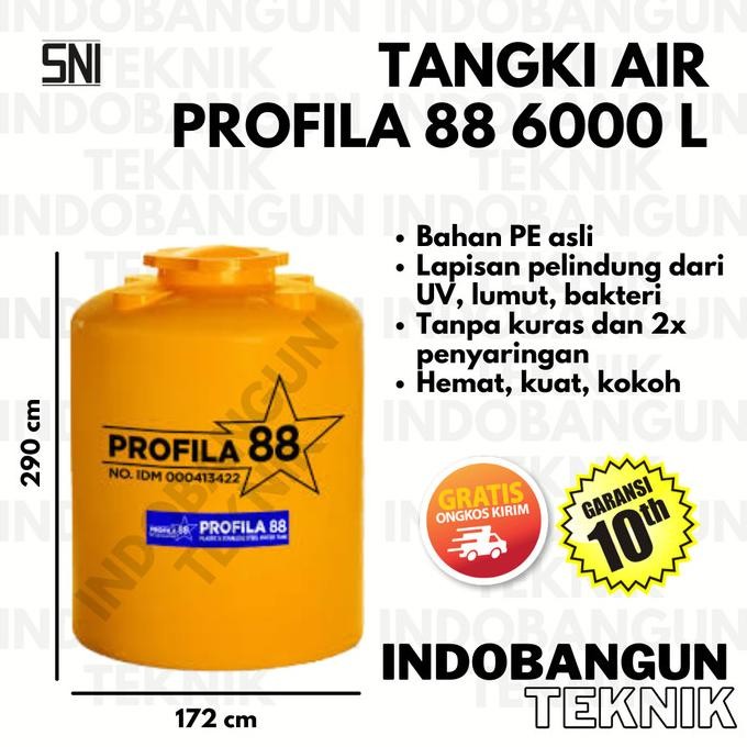 Spesial Toren Tangki Tandon Air Profila 6000 Liter Anti Lumut Bergaransi