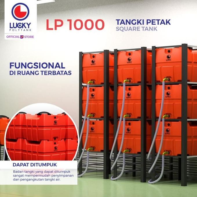 Terjangkau Tangki Kotak Lucky Polytank Lp-1000 | Tangki Petak 1000 Liter | Lp1000