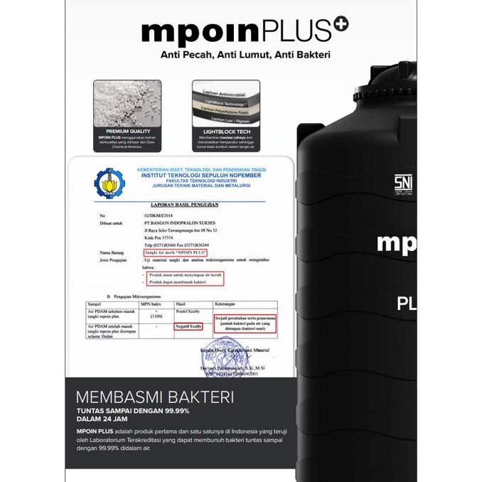 Diskon Tangki Air Mpoin Plus 280 Tall Toren Tandon 280T
