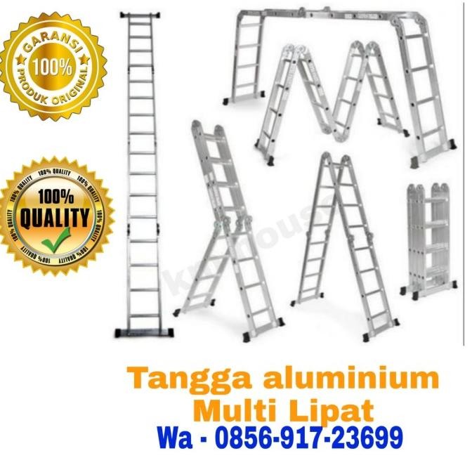 Tangga lipat aluminium tangga multipurpose 3.4 meter