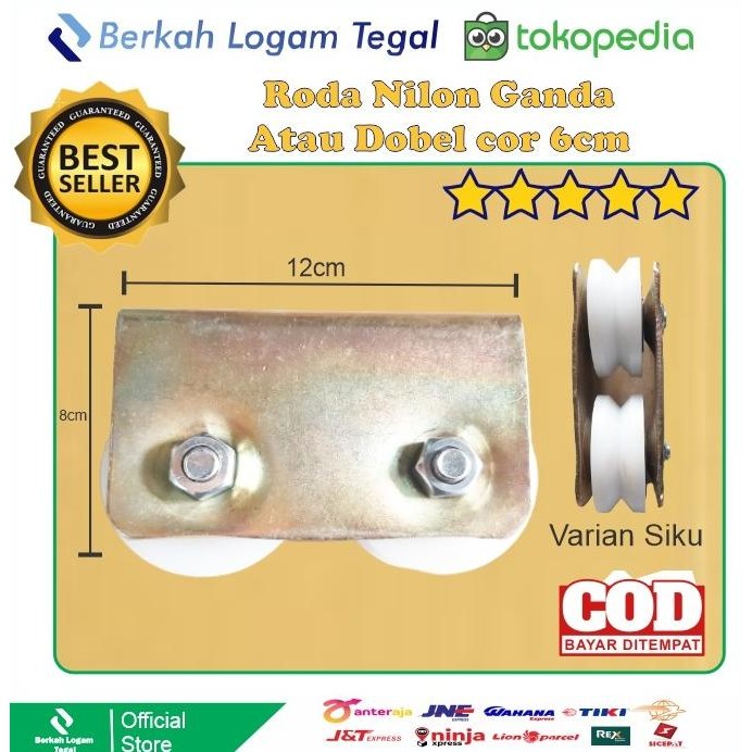Roda Nilon Dobel/Ganda 6Cm New Stok