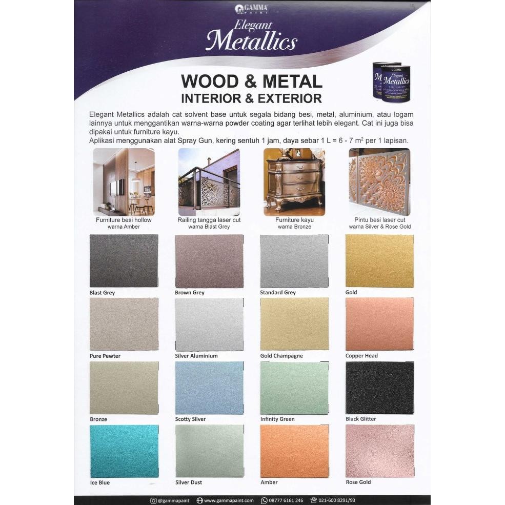 Elegant Metallics - GOLD CHAMPAGNE - Cat Duco Metalik NC Besi & Kayu murah