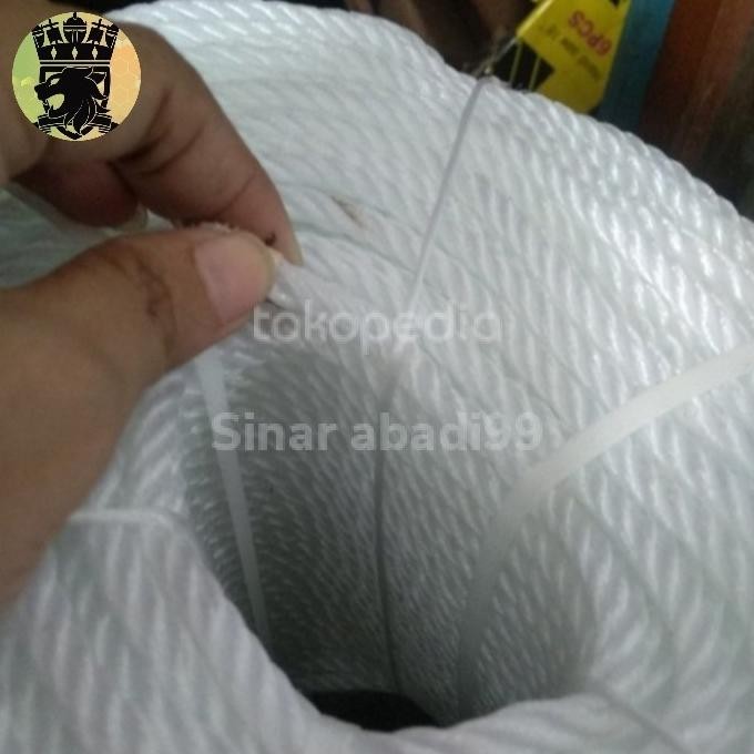 

Tali Tambang Nylon Plastik 3Mm 1Roll (-+200M) Putih Pe New Stok