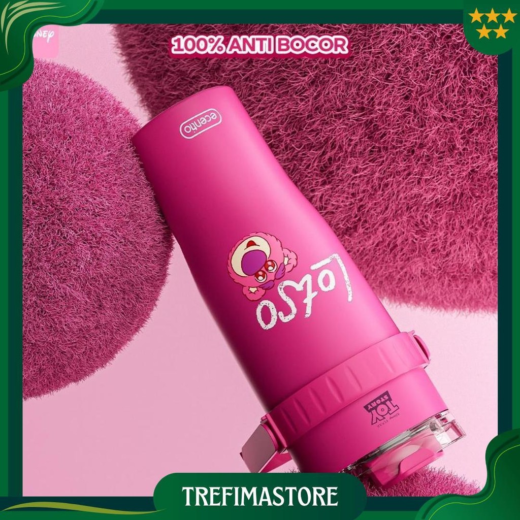 Ecentio Tumbler Stainless 1.2L Disney Lotso Tahan Dingin 24Jam Botol Dengan Sedotan Promo 4.4